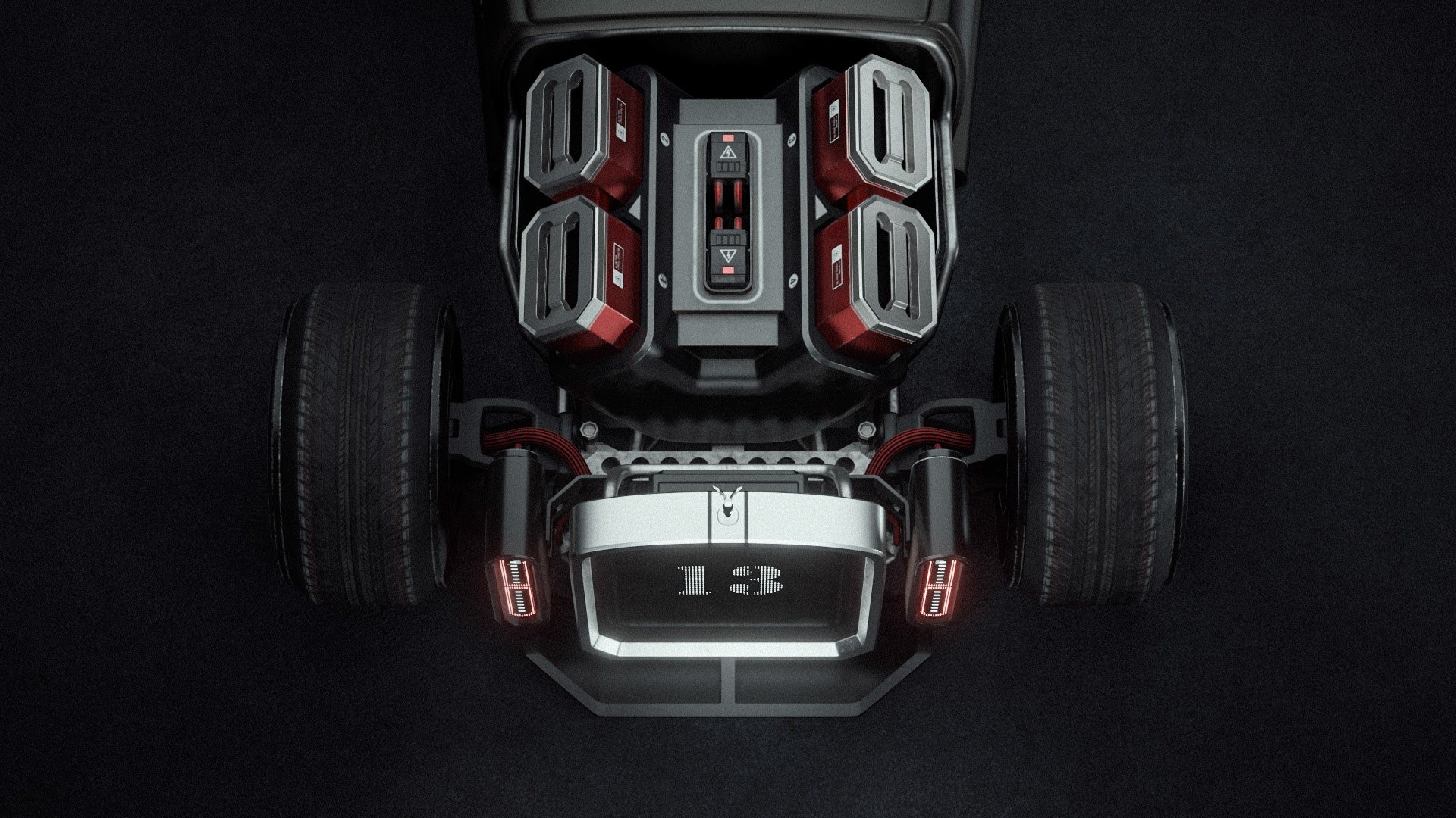 Top view of the front end
