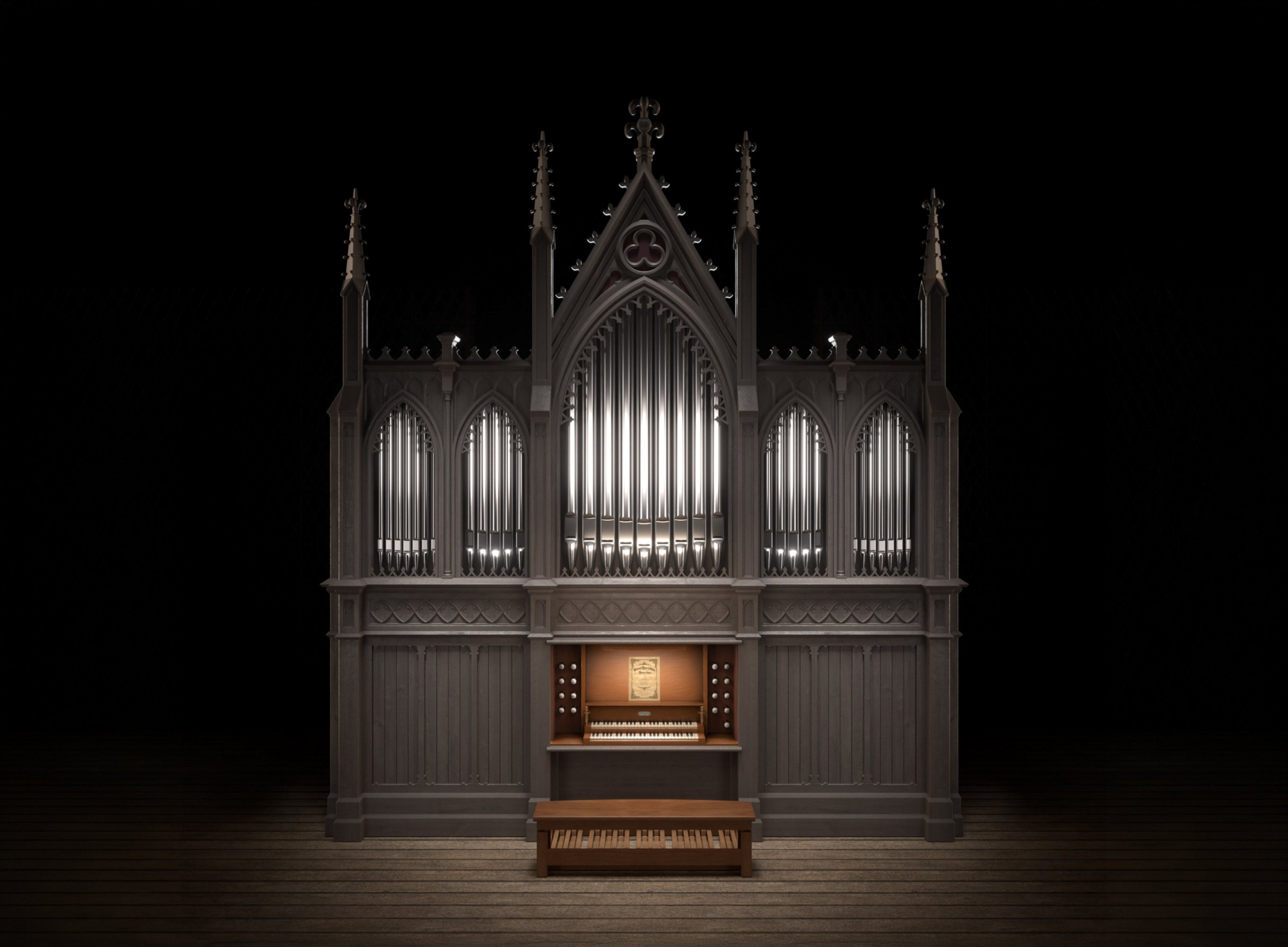 Church organ, 3D rendering