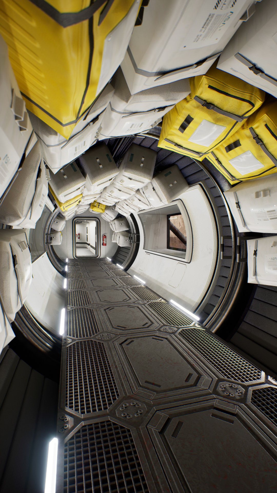 Corridor with storage modules