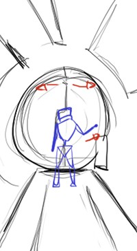 Storyboard sketch: airlock