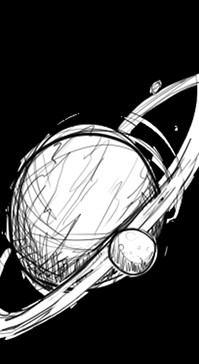 Storyboard sketch: planet opener