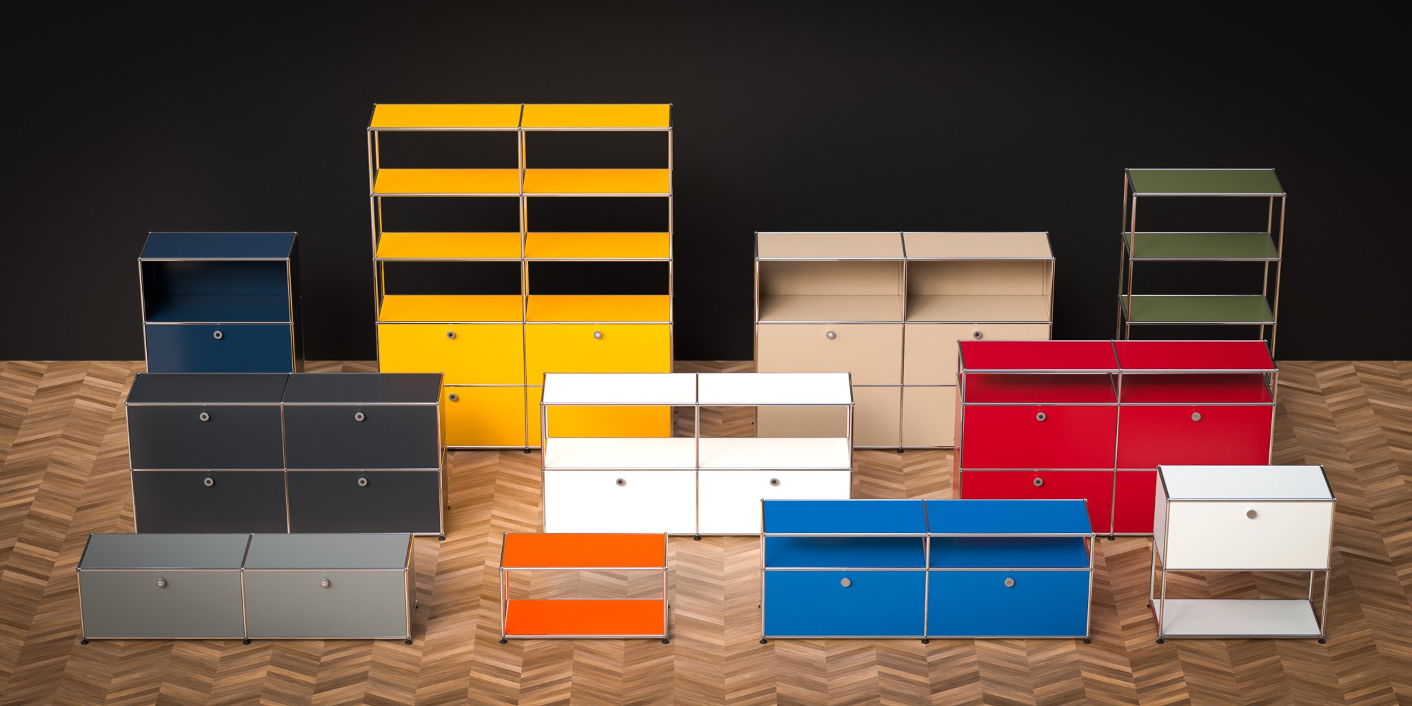 A range of preset configurations in different colours and sizes